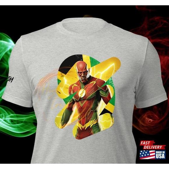 Tops - The Flash Bolt Shirt Usain Jamaica Tribute Tee Movie 2023 Tshirt Classic